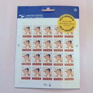 Vintage Year 2000 (Baby) USPS 33 cent Stamps, Sheet of 20/Item 562015/NWT/Sealed